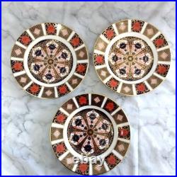 Royal Crown Derby Old Imari Salad Plate Set of 3 & Three candle holders