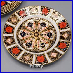 Royal Crown Derby Old Imari Salad Plates Set of 8 8 1/2 FREE USA SHIPPING