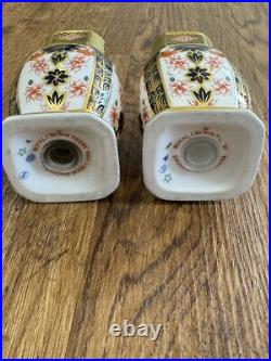 Royal Crown Derby Old Imari Salt And Pepper Shakers Excellent Condition