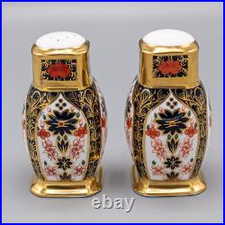 Royal Crown Derby Old Imari Salt & Pepper Shaker Pair FREE USA SHIPPING