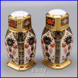 Royal Crown Derby Old Imari Salt & Pepper Shaker Pair FREE USA SHIPPING