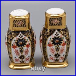 Royal Crown Derby Old Imari Salt & Pepper Shaker Pair FREE USA SHIPPING