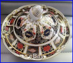 Royal Crown Derby Old Imari Sauce Boat, Lid & Underplate #1128 RARE