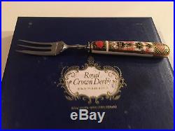 Royal Crown Derby Old Imari Set of 6 Pastry Forks with Box