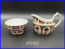 Royal Crown Derby Old Imari Small Creamer Sugar Bowl Set Bone China England