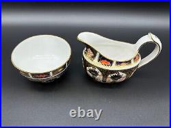 Royal Crown Derby Old Imari Small Creamer Sugar Bowl Set Bone China England