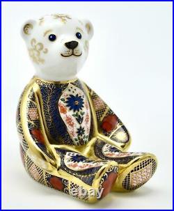 Royal Crown Derby Old Imari Solid Gold Band Bear Paperweight New'1st