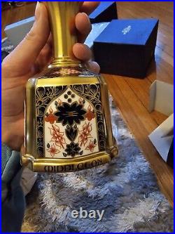 Royal Crown Derby Old Imari Solid Gold Band Bell