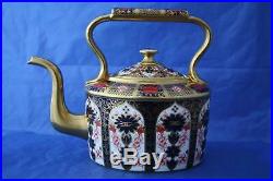 Royal Crown Derby Old Imari Solid Gold Band Kettle Teapot Original Box