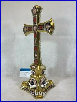 Royal Crown Derby Old Imari Solid Gold Band Large Cross