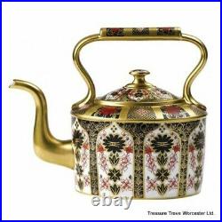 Royal Crown Derby Old Imari Solid Gold Band Large Kettle 2nd Quality