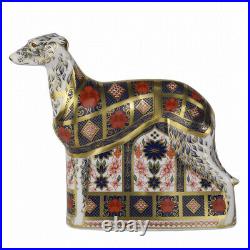 Royal Crown Derby Old Imari Solid Gold Band Lurcher Paperweight 2nd Quality