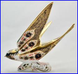 Royal Crown Derby Old Imari Solid Gold Band Swallow Paperweight New'1st