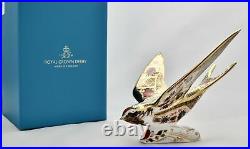 Royal Crown Derby Old Imari Solid Gold Band Swallow Paperweight New'1st