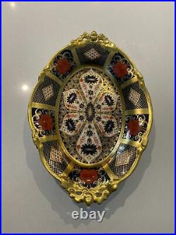 Royal Crown Derby Old Imari Solid Gold Large Oval Basket Tray 29cm RRP £800
