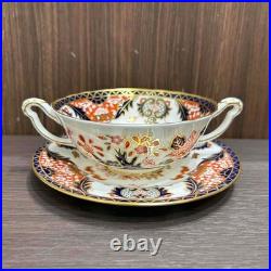 Royal Crown Derby Old Imari Soup Cup Saucer Pair Set