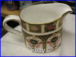 Royal Crown Derby Old Imari Sugar Bowl w Lid & Creamer Never Used Mint Condition
