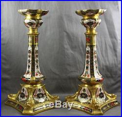 Royal Crown Derby Old Imari Tall Candlestick 10 1/2 Sold Individually
