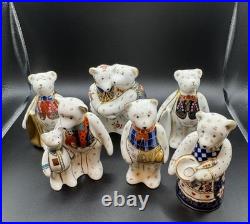 Royal Crown Derby Old Imari Teddy Bears 11 Piece Collection Mint Condition