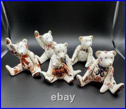 Royal Crown Derby Old Imari Teddy Bears 11 Piece Collection Mint Condition