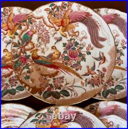 Royal Crown Derby Olde Aves Dinner Plates 27cm Set of 6 Vintage 1973