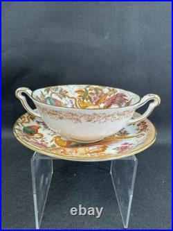 Royal Crown Derby Olde Avesbury(1)Footed Cream Soup Bowl & SaucerPerfect