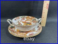 Royal Crown Derby Olde Avesbury(1)Footed Cream Soup Bowl & SaucerPerfect