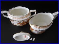 Royal Crown Derby Olde Avesbury A73 Covered Sugar Bowl & Creamer c. 1970's XLNT