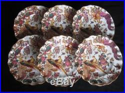 Royal Crown Derby Olde Avesbury A73 Pattern 6 x Fluted Dessert Plates 8.5 ins