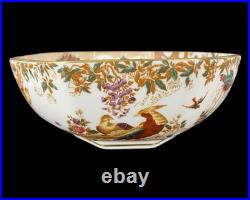 Royal Crown Derby Olde Avesbury Bone China Bowl Colorful Bird Floral Gold Trim Royal Crown Derby Olde Avesbury Bone China Bowl Colorful Bird Floral Gold Trim