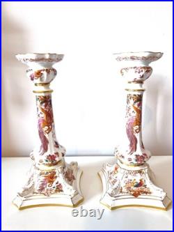 Royal Crown Derby Olde Avesbury Candlestick Pair A. 73 Bone China 10.5 Royal Crown Derby Olde Avesbury Candlestick Pair A. 73 Bone China 10.5