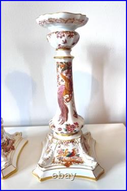 Royal Crown Derby Olde Avesbury Candlestick Pair A. 73 Bone China 10.5