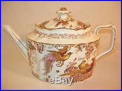 Royal Crown Derby Olde Avesbury Chelsea Teapot White With Reds, Pinks Pretty