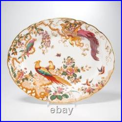 Royal Crown Derby Olde Avesbury Floral Bird Large Oval Platter 11.75w 14.75l