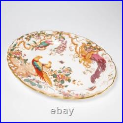 Royal Crown Derby Olde Avesbury Floral Bird Large Oval Platter 11.75w 14.75l