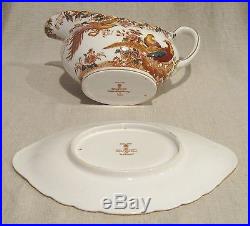 Royal Crown Derby Olde Avesbury Gravy Boat with Underplate