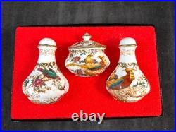 Royal Crown Derby Olde Avesbury Group of Salt and Pepper Set with Mustard Jar