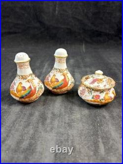 Royal Crown Derby Olde Avesbury Group of Salt and Pepper Set with Mustard Jar