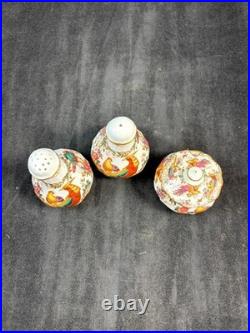 Royal Crown Derby Olde Avesbury Group of Salt and Pepper Set with Mustard Jar