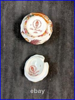 Royal Crown Derby Olde Avesbury Group of Salt and Pepper Set with Mustard Jar