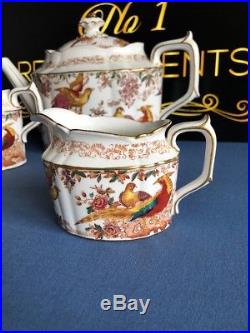 Royal Crown Derby Olde Avesbury Large Teapot Lidded Sugar And Milk Jug 1951