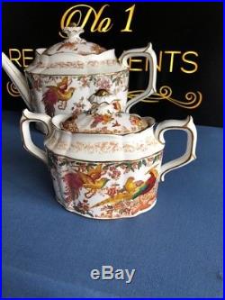 Royal Crown Derby Olde Avesbury Large Teapot Lidded Sugar And Milk Jug 1951