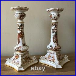Royal Crown Derby Olde Avesbury Pair of Tall Candlesticks
