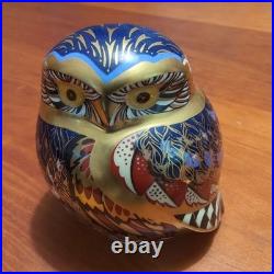 Royal Crown Derby Owl Figurine Porcelain Collectible 3.15 Inch Tall Used