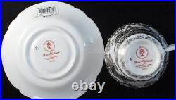 Royal Crown Derby PLATINUM AVES Footed Cup & Saucer Bone China A+ CONDITION