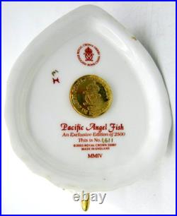 Royal Crown Derby Pacific Angel Fish Figurine Paperweight (4.5 In.) 2004 Ltd. Ed