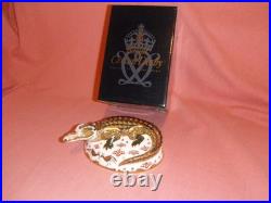 Royal Crown Derby Paperweight-CROCODILE-with Gold Stopper & RCD Box