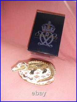 Royal Crown Derby Paperweight-CROCODILE-with Gold Stopper & RCD Box
