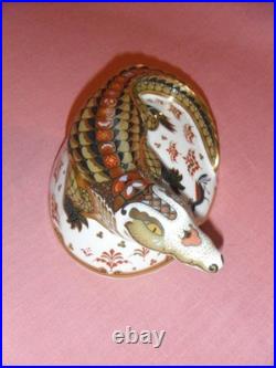 Royal Crown Derby Paperweight-CROCODILE-with Gold Stopper & RCD Box