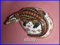 Royal Crown Derby Paperweight-CROCODILE-with Gold Stopper & RCD Box